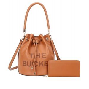 The Bucket Hobo Brown Vegan Leather Bag & Wallet - New with Tags